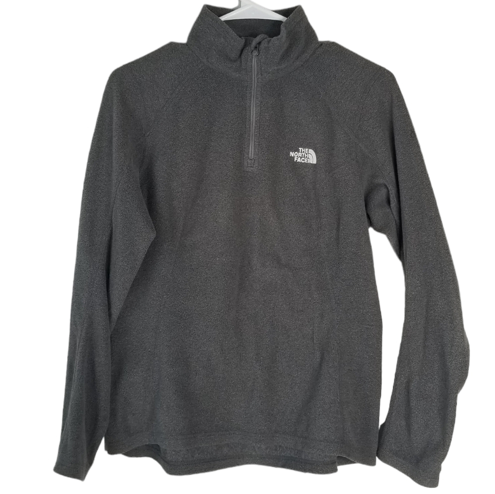 The North Face Gray 1/4 Zip Fleece Pullover Size S Mock Neck